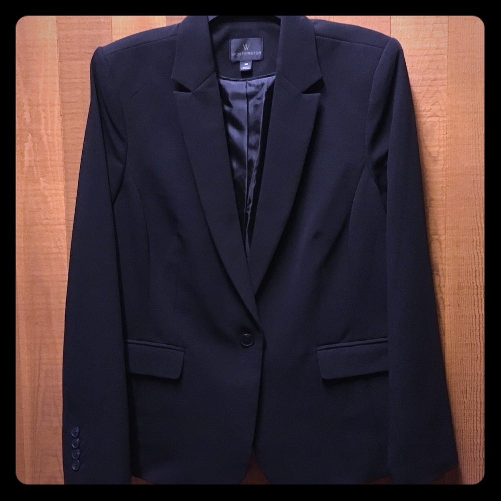 🌻 5/$25 Like New Worthington Black Dress Suit Jacket